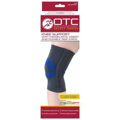 OTC Knee Brace, Compression Recovery, Gel Insert, Flexible Side Stays, Small