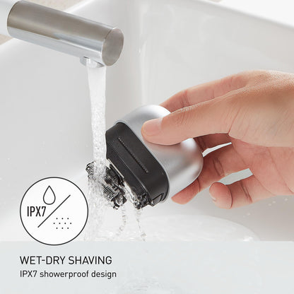 Panasonic Swipe Right Travel Shaver for Women, Portable Electric Razor with USB-C Charging, 3-Blade Cutting System for Dry or Wet Use, White/Silver - ES-CM3A-W