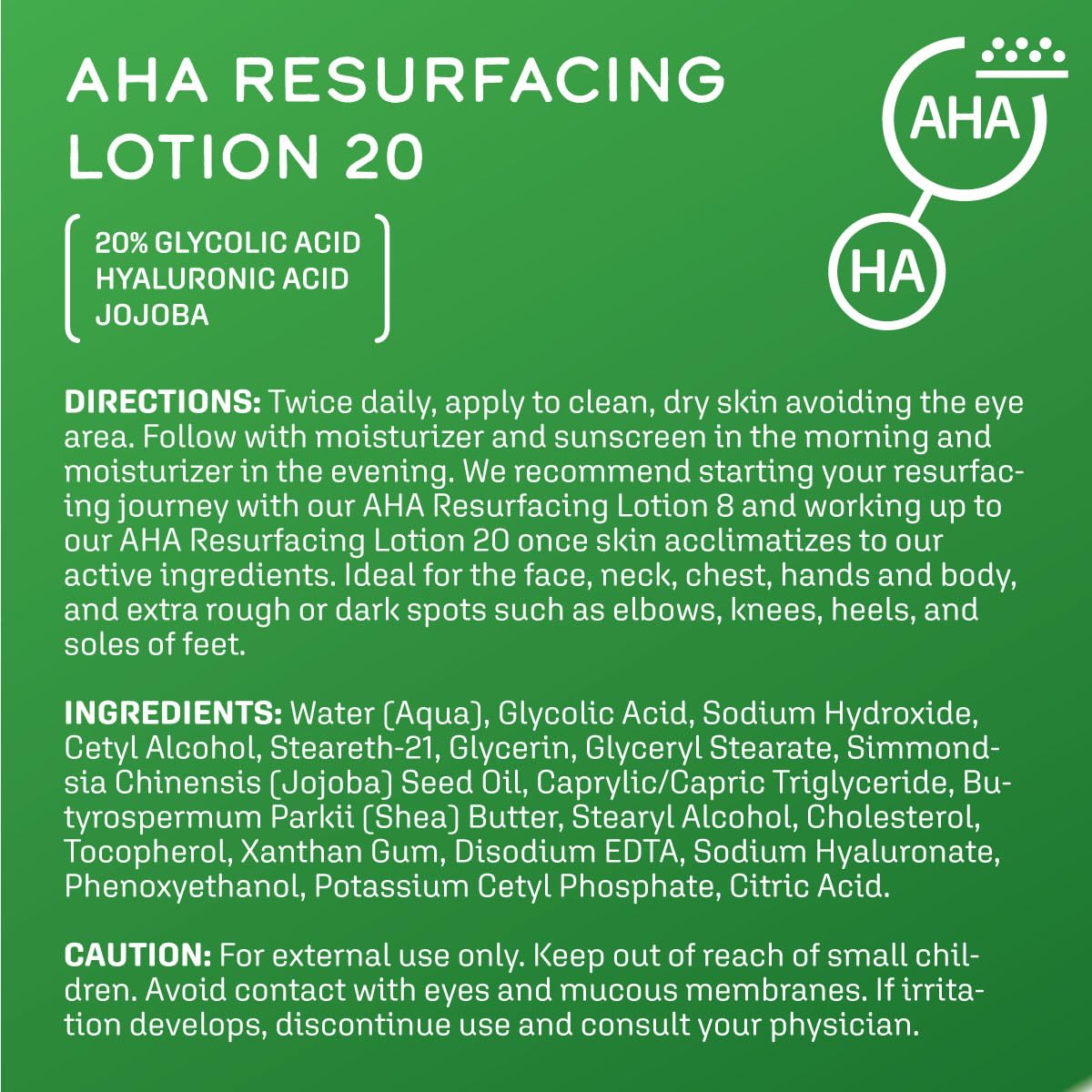 DCL Skincare AHA Resurfacing Lotion 20 with 20% Glycolic Acid, High-Strength Exfoliating Treatment, 1.7 fl oz