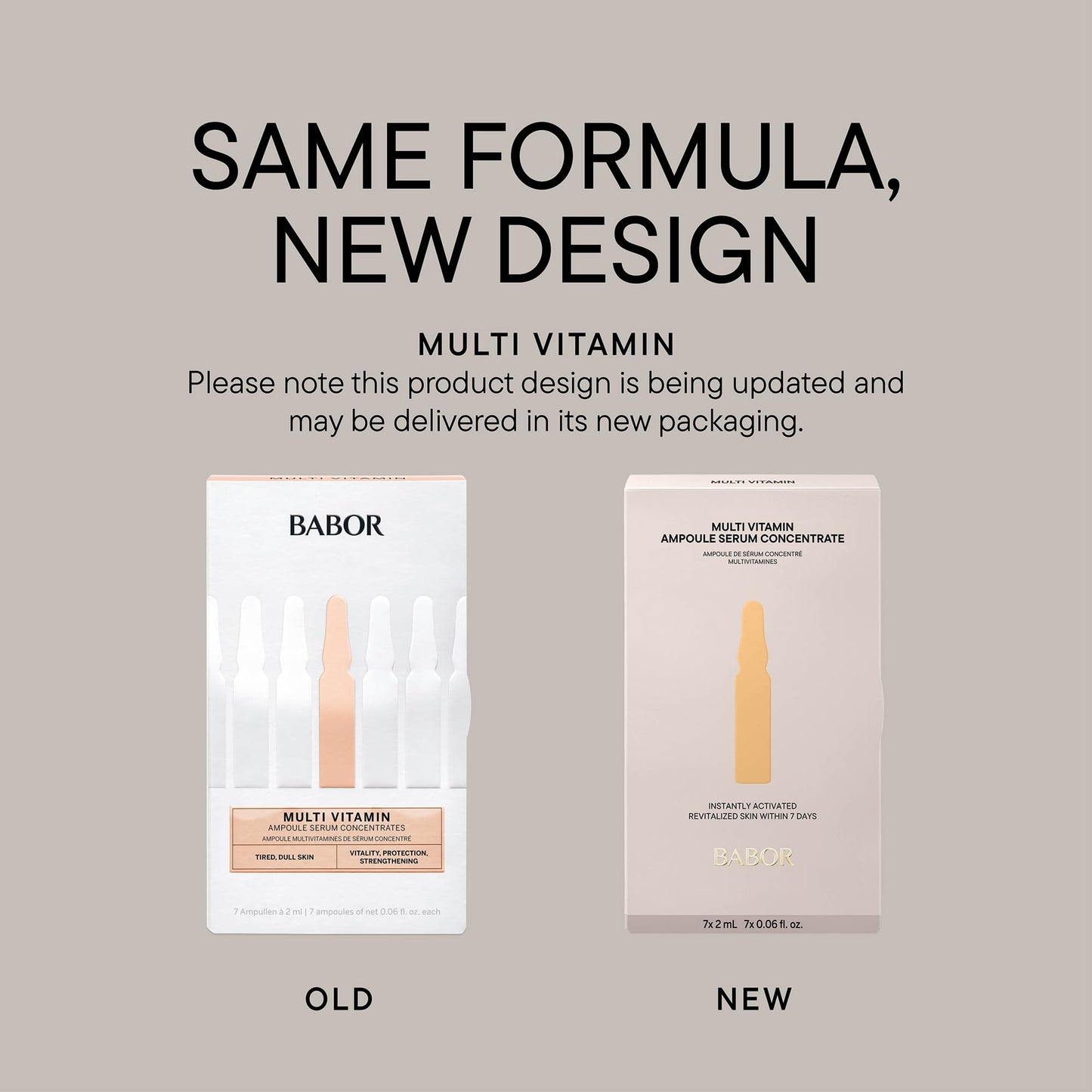 BABOR Multi Vitamin Ampoule Concentrate, Revitalize Dull Tired Skin, Vitamin A Increases Radiance, Vitamin C Evens Tone, Niacinamide Supports Skin Barrier, Vitamin Skincare Capsules, 7 Treatments