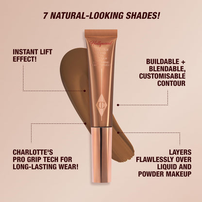 Charlotte Tilbury Hollywood Liquid Contour Wand - Easy-to-Use Contour Stick & Liquid Bronzer for Sculpting & Shaping - Leaves a Natural-Looking Sculpted Finish