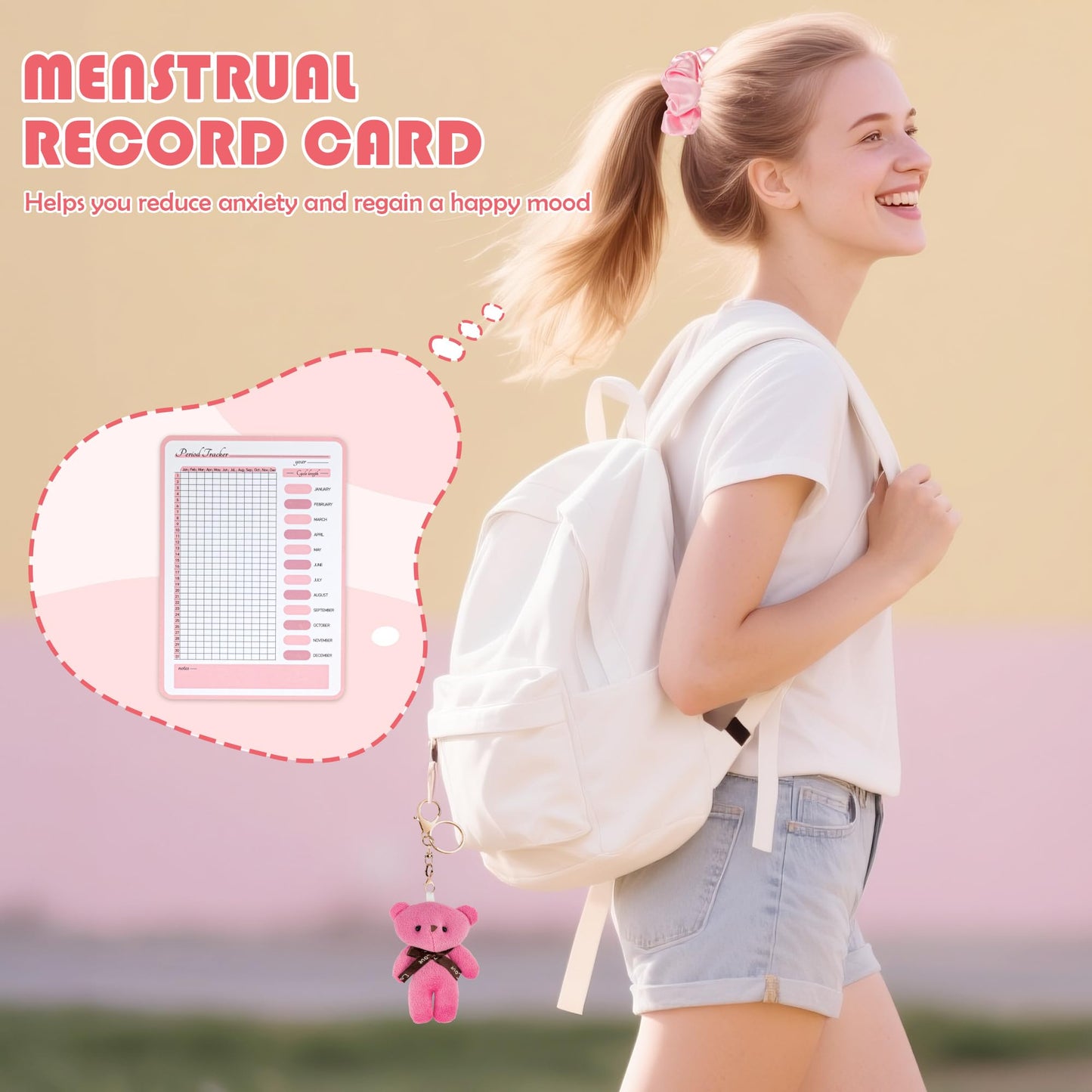 First Period Kit for Girls, 5.3" Checkered Tampon Holder for Purse, Menstrual Starter Tampon Bag Pad Pouch, Emergency Sanitary Napkin Storage Bag Teen Period Kit Gifts for Tweens