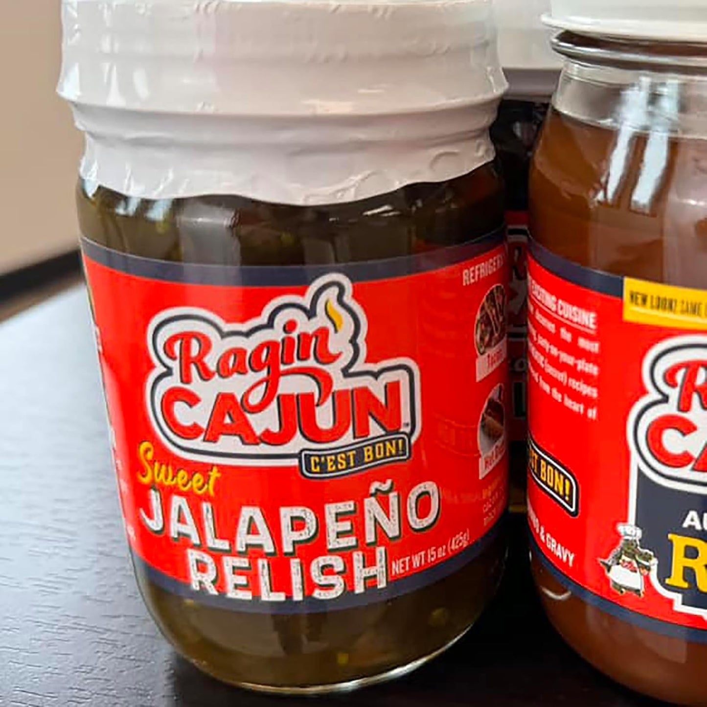 Ragin' Cajun Candied Jalapeño Slices - 14 fl oz Jar, Pack of 4, All Natural - Sweet Spicy Louisiana Condiment for Nachos & Burgers