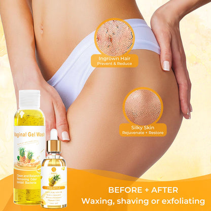 Feminine Wash & Yoni Oil & Yoni Soap Set for Women, Yoni Wash for Vaginal Ph Balance Remove Odor Moisturizing, 5.07 Feminine Wash & 1Fl.Oz Organic Essential Oil & 3.53oz Feminine Care Soap Pineapple