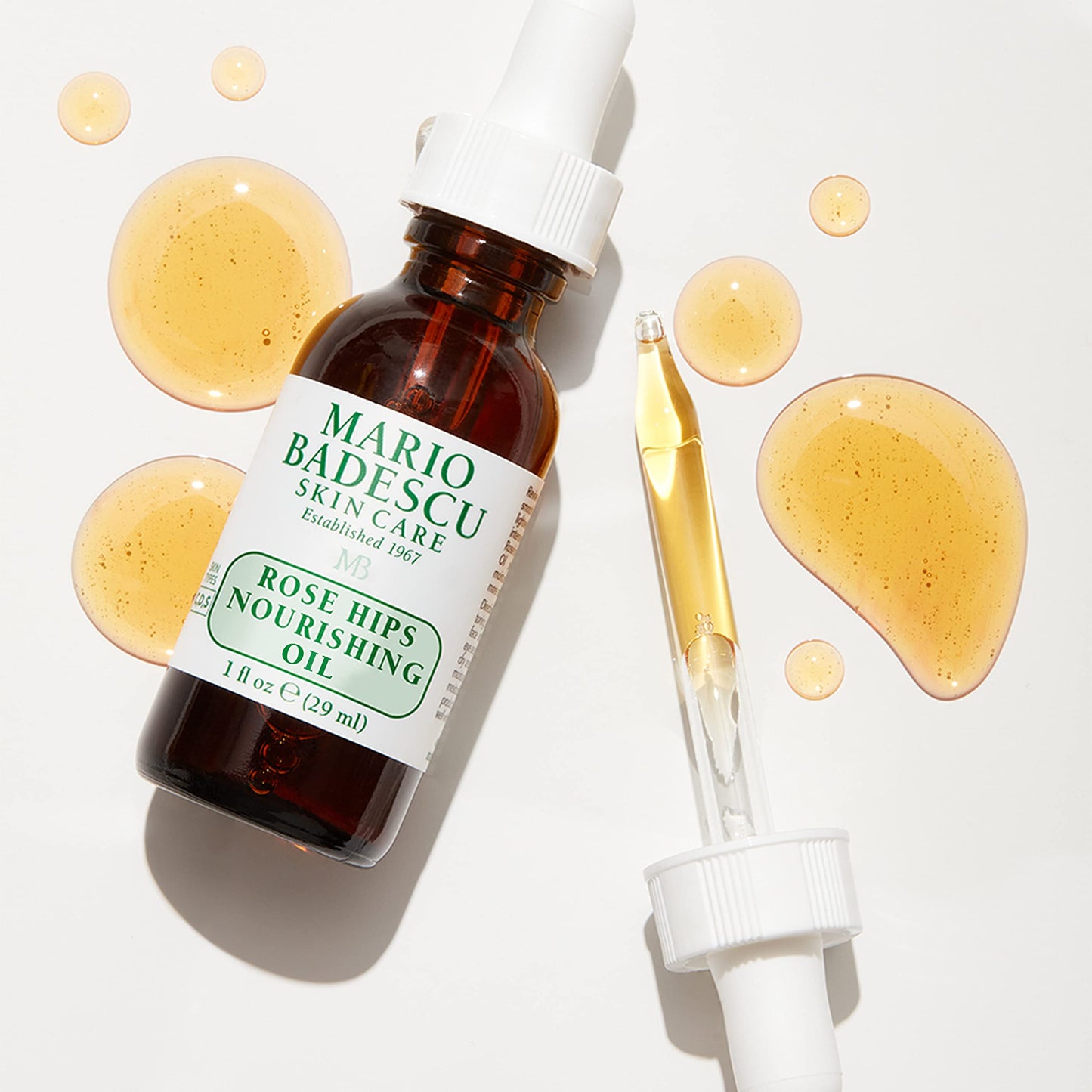 Mario Badescu Rose Hips Nourishing Oil/Serum for Combination, Dry and Sensitive Skin Facial Oil that Moisturizes & Smoothes Formulated with Rosehip Extract & Castor Oil 1 FL OZ (Pack of 1)