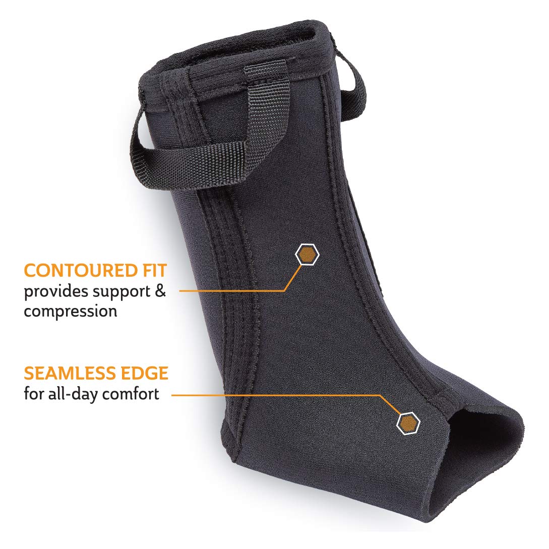 Curad CURSR27200MDH Performance Series Ankle Support Designed for Active Seniors 50+, Large Easy to Grip Tabs & Loops for Easier Application, Helps with Mild Sprains & Strains, Size S/M