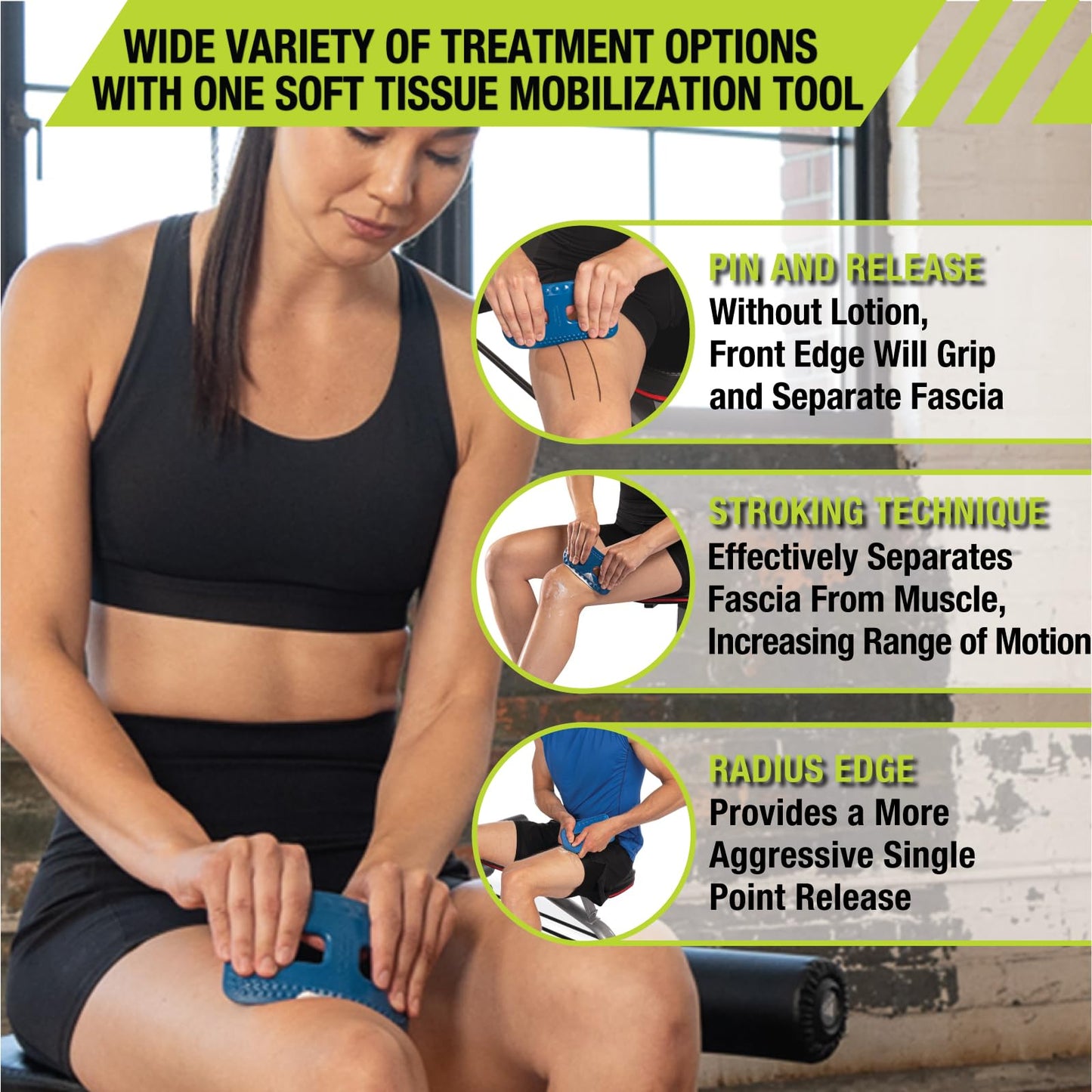 Pro-Tec Athletics FlexEdge Soft Tissue Mobilizer, Increases Range of Motion, Reduces Muscle Knots, Fascia Separation, Bendable Design for Controlled Manipulation, Recommended with Massage Cream