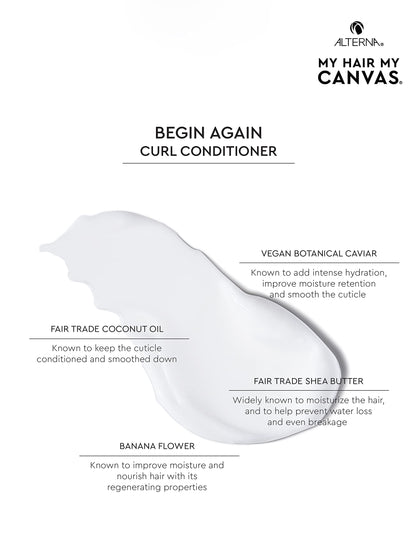 My Hair. My Canvas. Begin Again Vegan Curl Enhancing Conditioner for Curly, Wavy, and Coily Hair
