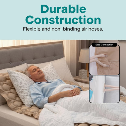 SereneLife Air Pressure Mattress Pad | Hospital Topper for Bedridden Patients | Alternating Air Pressure Mattress with Electric Pump, Medical Grade Pad & Topper for Hospital Bed | 330 lbs Capacity