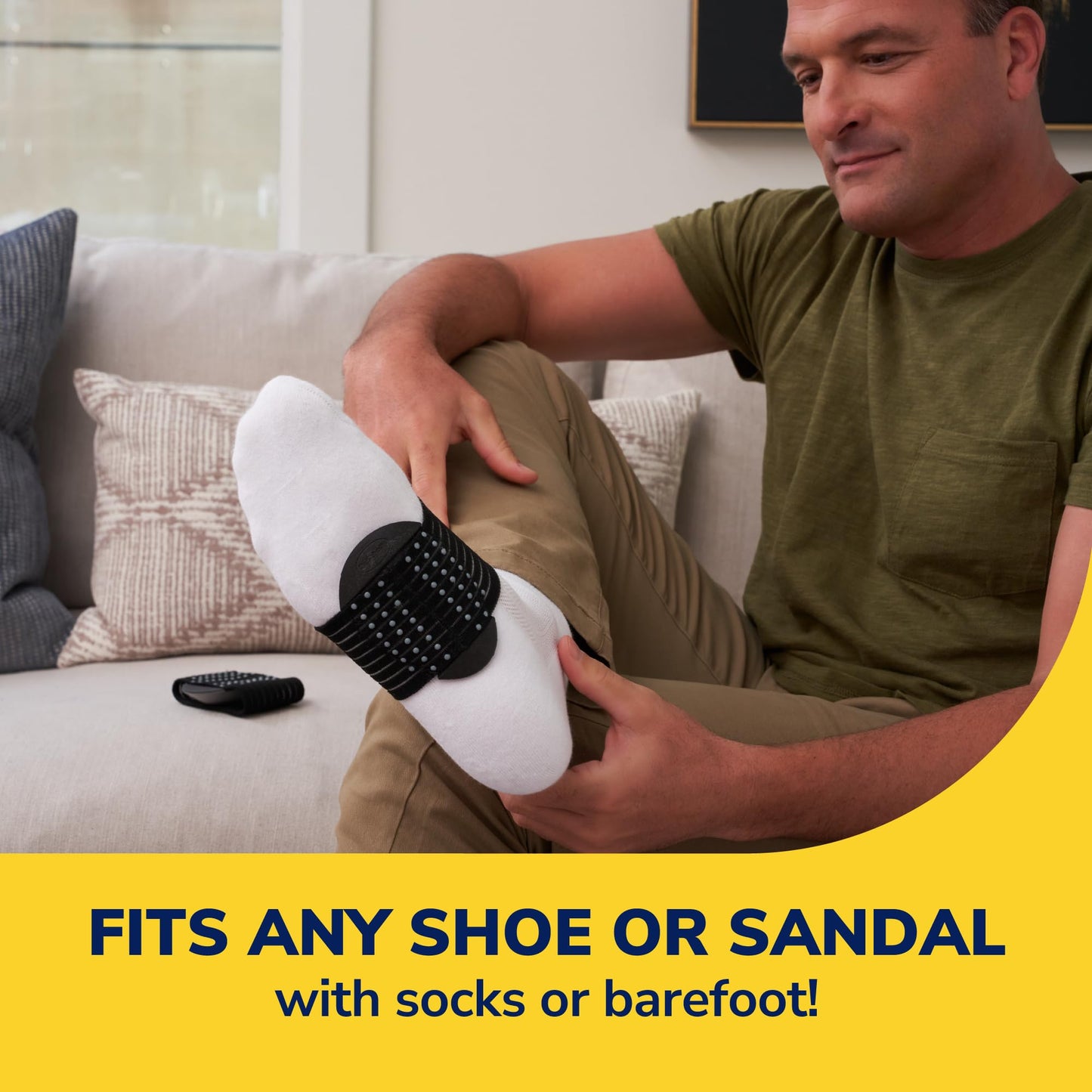 Dr. Scholl's® Plantar Fasciitis & Achy Feet Relief Arch Support Sleeve, Cushioned Arch Support, Compression Band, Foam Pad Insert, Non Slip Sole, All-Day Wear Morning to Night, Unisex 1 Pair