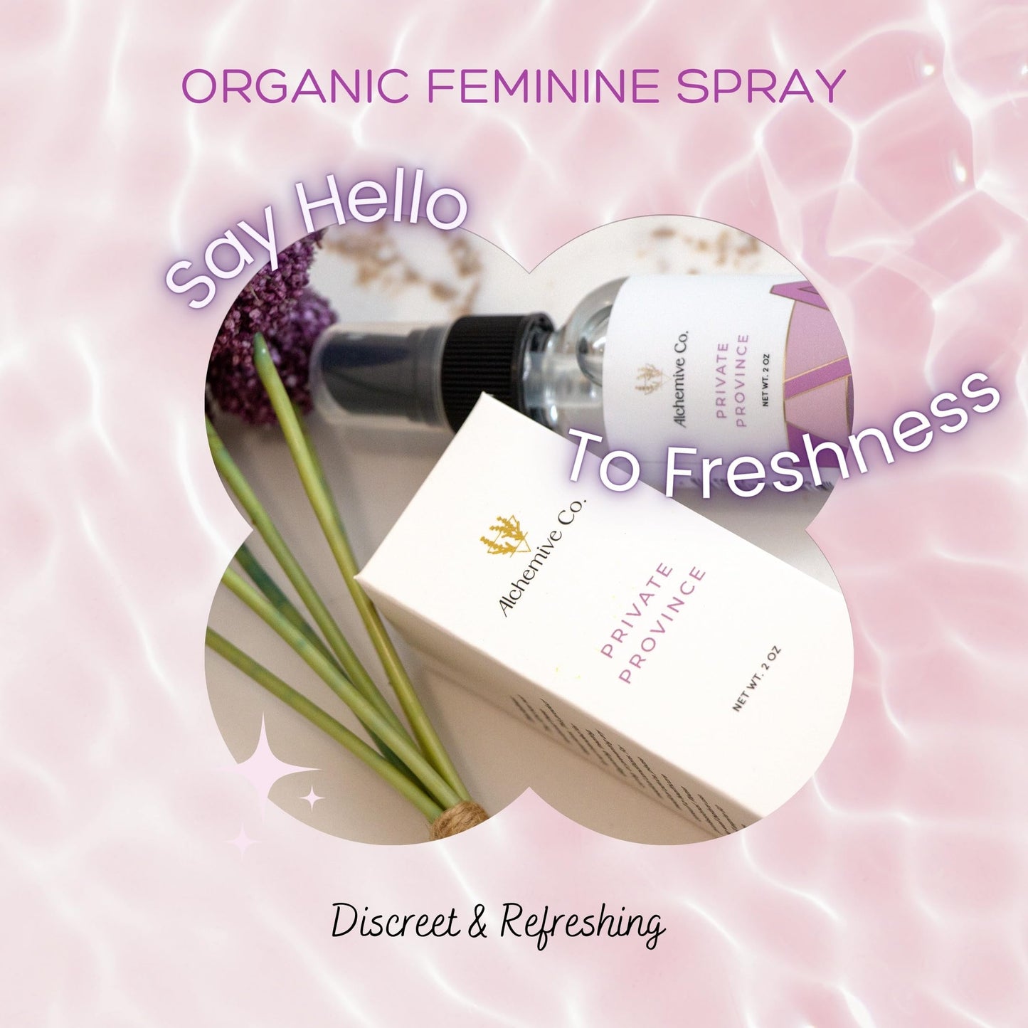Private Province Organic Feminine Refreshing Spray | Intimate Deodorant & Freshening Mist with Geranium & Lavender Scents - 2 oz Bottle