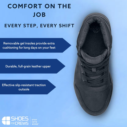 MOZO Men's Slip-Resistant Restaurant Shoes – Comfortable, Non-Slip High-Top Work Sneakers for Culinary Professionals, Kitchen Staff, Chefs - Natural
