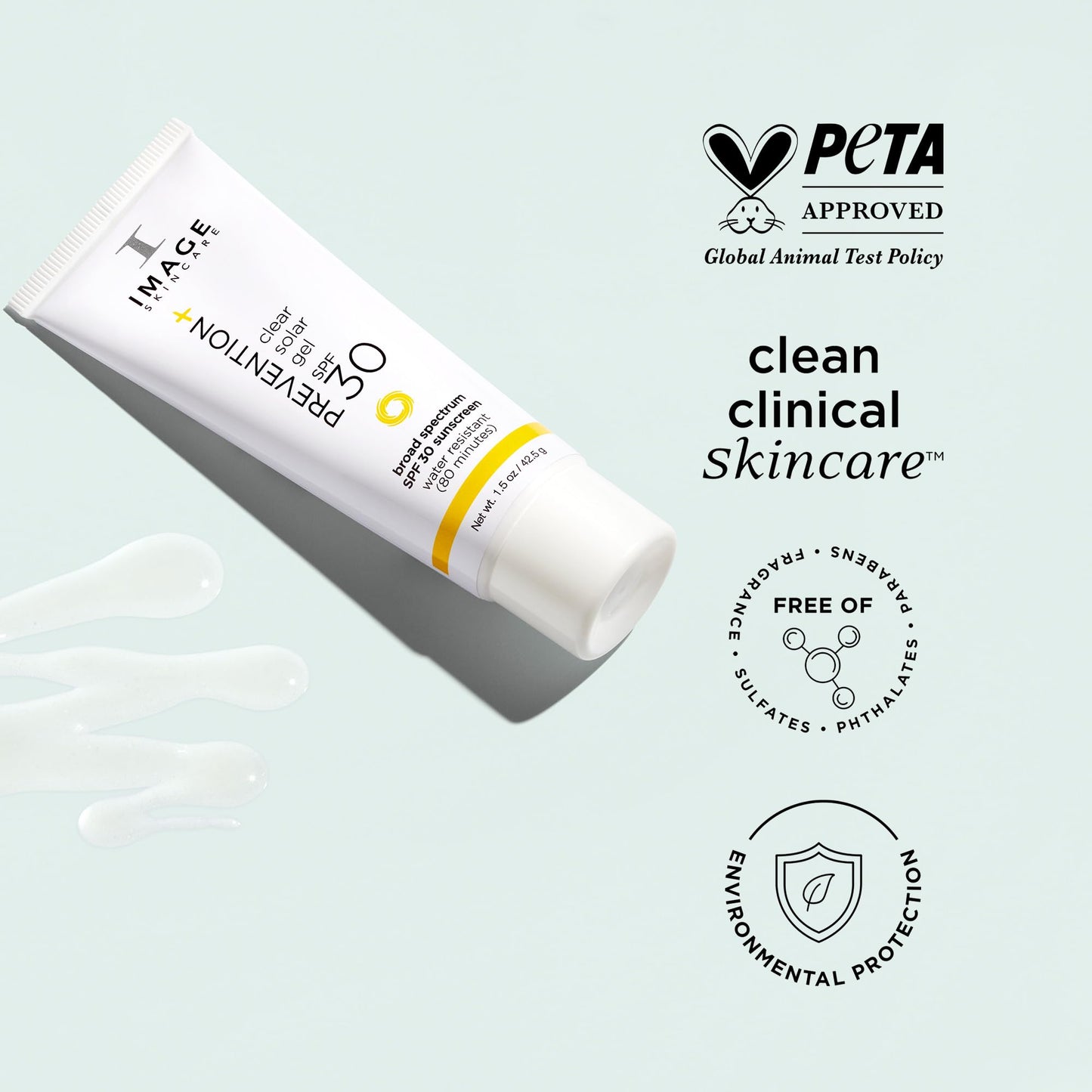IMAGE Skincare, PREVENTION+ Clear Solar Gel SPF 30 Sunscreen, Broad Spectrum, Transparent Weightless Finish and No White Cast, Perfect Travel Size, 1.5 oz