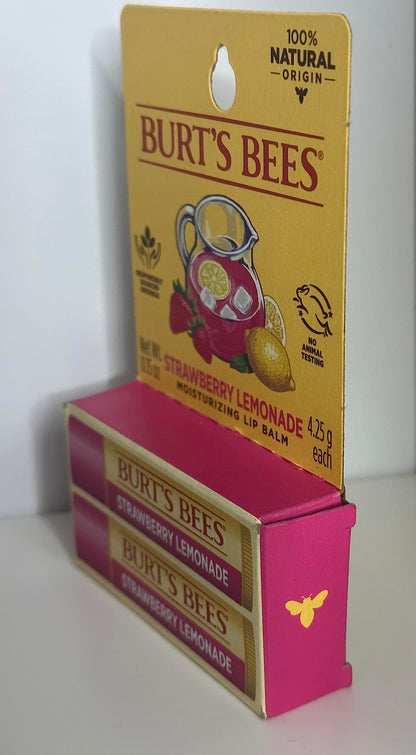 BURTS BEES STRAWBERRY LEMONADE LIP BALM 2 (0.15) TUBES