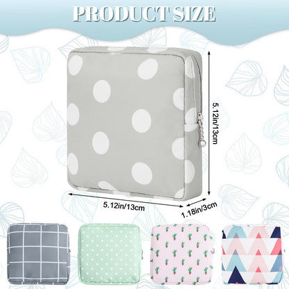 RETON 5 Pcs Sanitary Napkin Storage Bag, Portable Period Bag Period Pouch for Panty Liners Tampons Sanitary Pads, Menstrual Pad Bag Feminine Menstruation First Period Bags for Young Girls Women