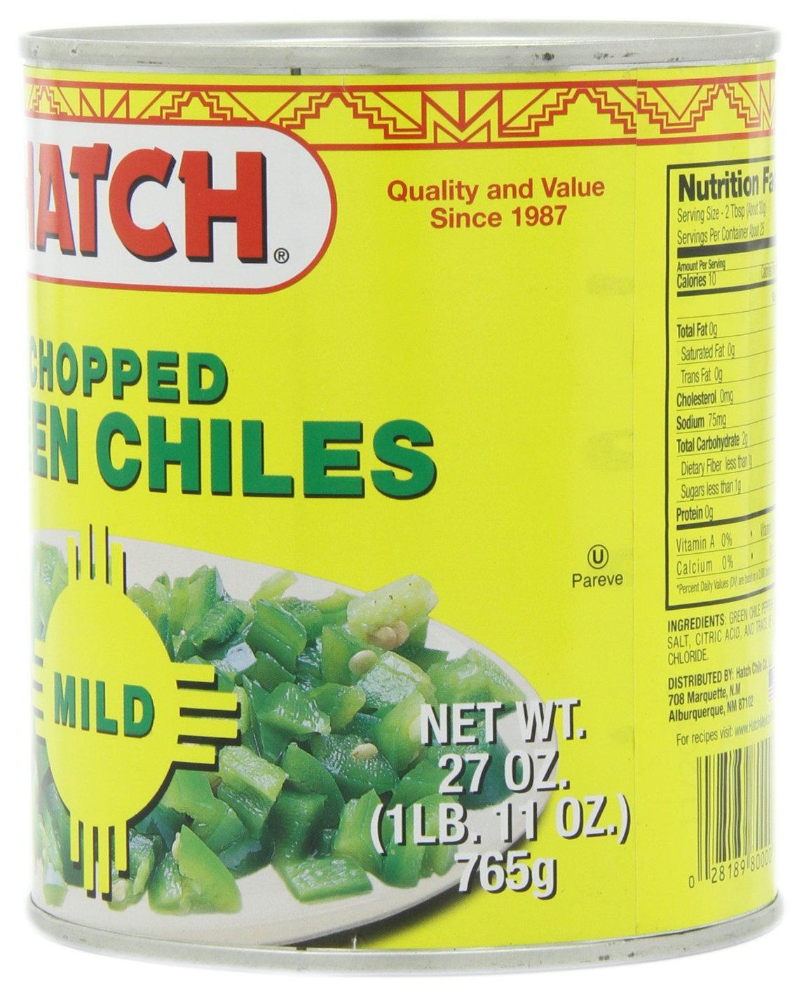 Hatch Mild Chopped Green Chile, 27-Ounce (Pack of 3)