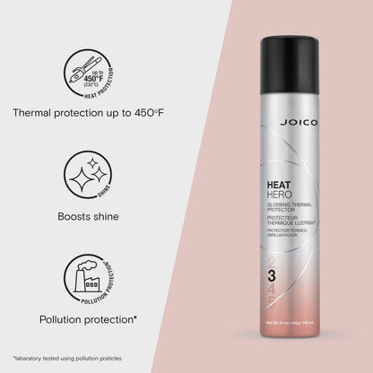 Joico Heat Hero Glossing Thermal Protector | For Most Hair Types | Protect Against Heat & Humidity | Protect Against Pollution & Harmful UV | Reduce Split Ends | Boost Shine | Paraben & Sulfate Free
