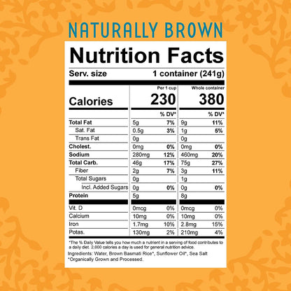 Maya Kaimal Organic Basmati Rice Naturally Brown, Ready to Eat, Fully Cooked, Vegan, Certified Organic, Non GMO, Gluten Free, 8.5 Ounce (Pack of 3)