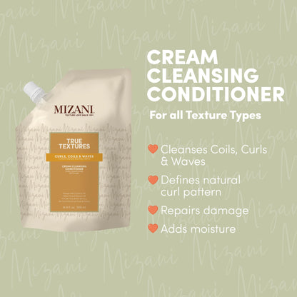 Mizani True Textures Cream Cleansing Conditioner, With Coconut Oil, Paraben & Sulfate-Free. For Curly Hair