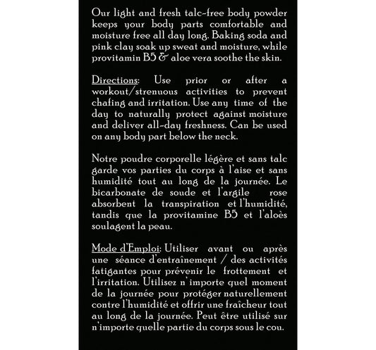Brickell Men's Products Stay Fresh Body Powder for Men, Natural and Organic Talc-Free, Absorbs Sweat, Keeps Skin Dry, Unscented, 5 oz