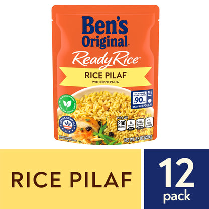 BEN'S ORIGINAL Ready Rice Rice Pilaf Flavored Rice, Easy Dinner Side, 8.8 oz Pouch (Pack of 12)