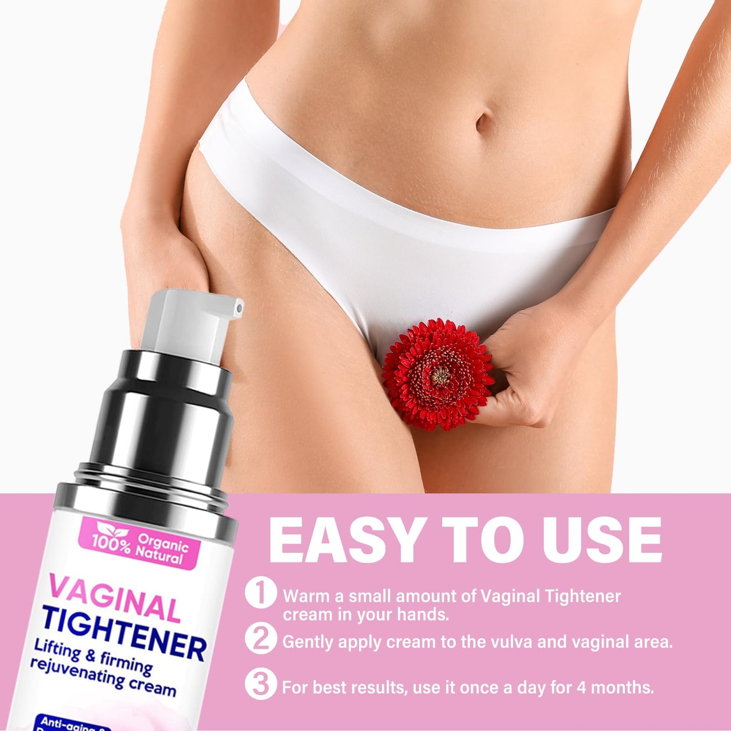 Vaginal Tightening Cream, Natural Formula to Support Elasticity & Comfort, pH-Balanced External Use for Delicate Skin, 24-Hour Moisturization, Gentle Daily Care