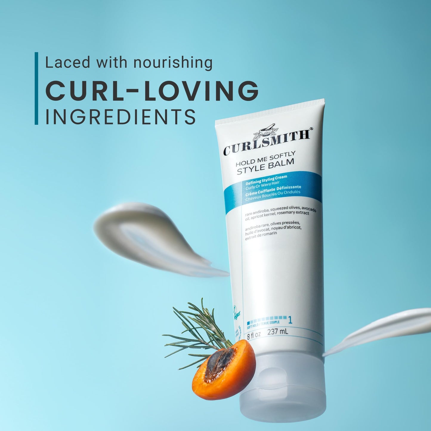 CURLSMITH Hold Me Softly Style Balm - Curl Enhancing, Soft Hold Curl Cream, Lightweight, No Crunch Curl Cream, For All Curl Types, Vegan & Cruelty Free