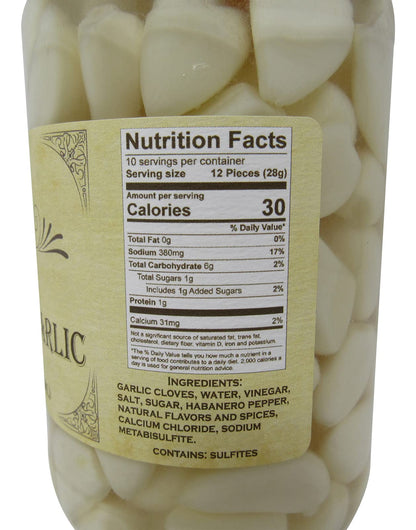 Buc-ee's Pickled Habanero Garlic in a Resealable Jar, Gluten Free, No High Fructose Corn Syrup, 16 Fl Ounces