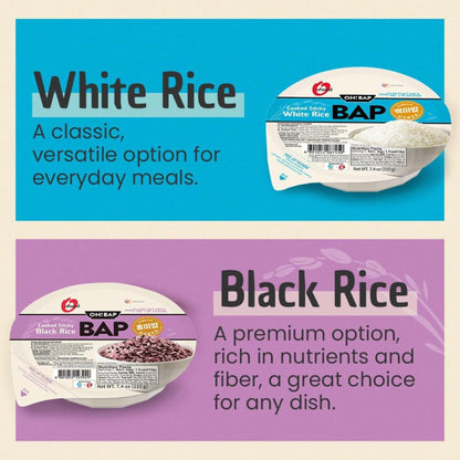 Premium Instant Rice | Sticky Sushi Rice | 0 Trans Fat/ 0 Cholesterol/ 0 Sodium | Ready in 90 Secs | Gluten-Free | Healthy Sticky White Rice Bowls (Bap) – | Long Shelf Life - O'Food