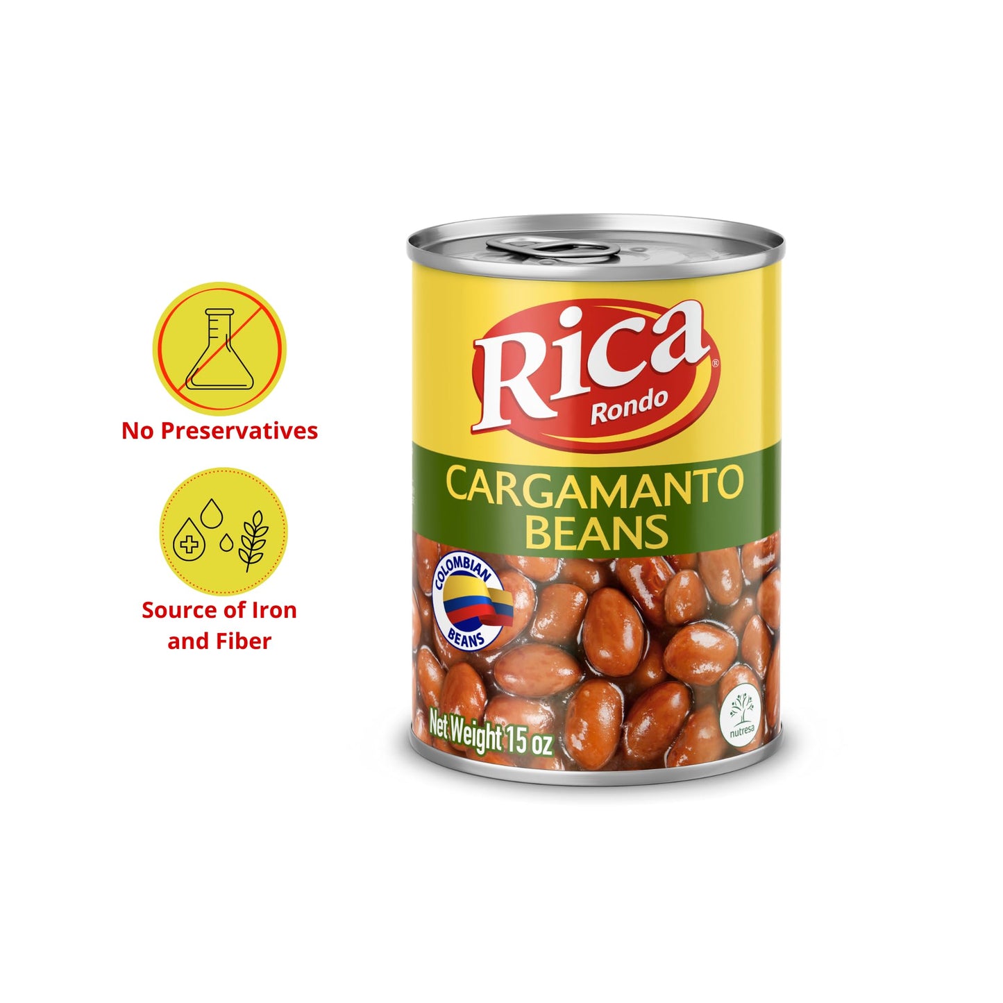 Rica Rondo Frijoles Antioqueños, Colombian Style Red Beans, 15 oz Can
