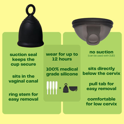 Viv for Your V Large Premium Menstrual Cups for Heavy Flow, Pull Tab Ring Stem Easy Removal, Soft Tampon Alternative, Comfortable 12 Hour Wear, Medical-Grade Silicone Reusable Period Cup