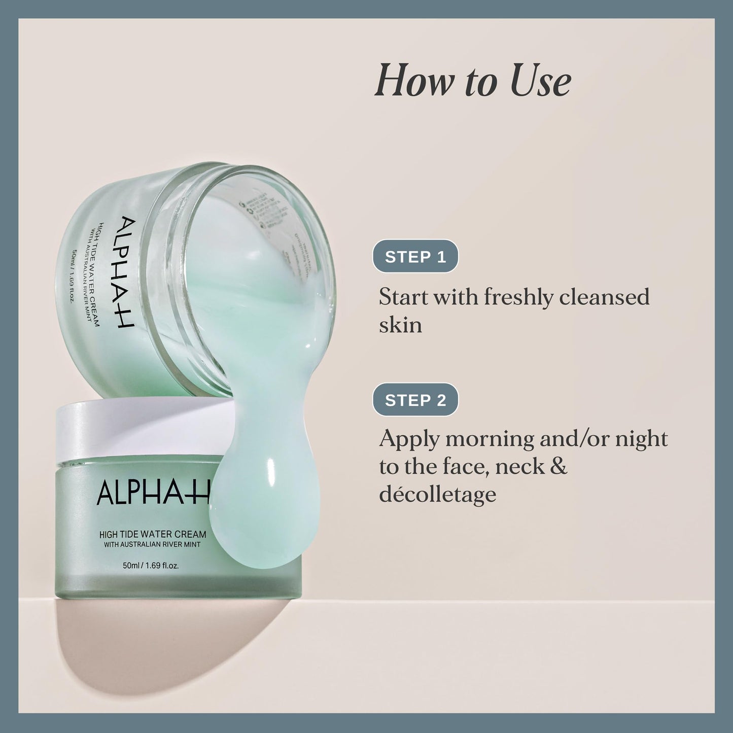 Alpha-H High Tide Water Cream For Your Face - Deep Hydration Up To 5 Days - Plumps, Bounces & Smooths Skin - Lightweight Gel For All Skin Types - Vegan & Pregnancy Safe Moisturizer