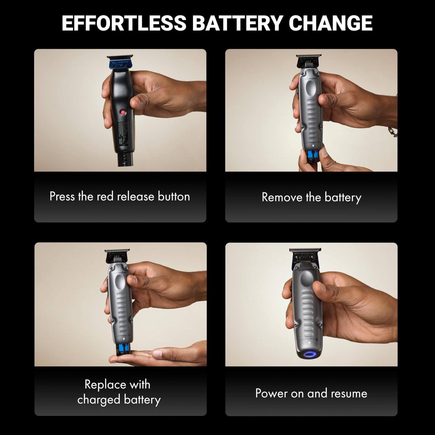 FXONE LO-PROFX Professional Cordless Trimmers for Men with Interchangeable Battery