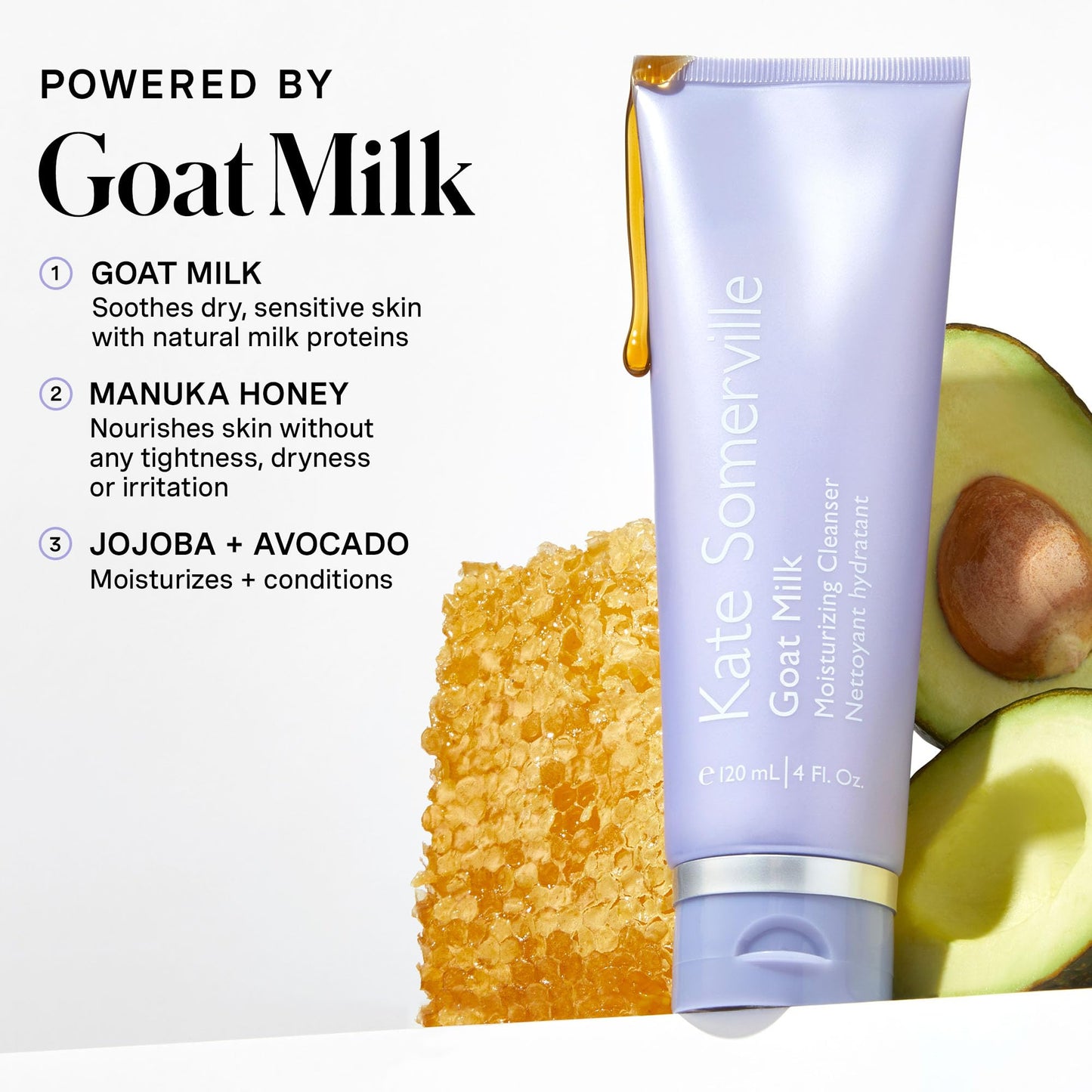 Kate Somerville Stressed Skin Saviors Goat Milk Set – Full Sized Face and Body Skincare Set with Goat Milk Cleanser & Goat Milk Body Lotion