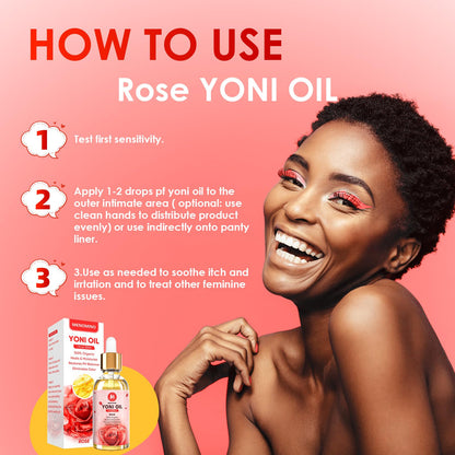 2 Pack Yoni Oil for Women - Organic Rose Feminine Oil, Feminine Deodorant - pH Balance - Eliminates Odor - Yoni Moisturizer, 100% Natural Yoni Essential Oil, 1 fl oz/pc (Rose)