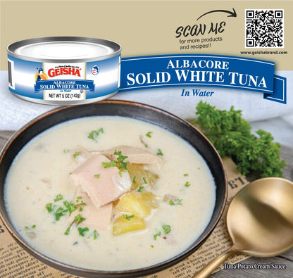 GEISHA Solid White Tuna In Water 5oz(Pack of 24), Canned Albacore Tuna | No Trans Fat - No Sugar Added – Kosher Certified – Gluten Free – Omega 3 – Good Source of Protein