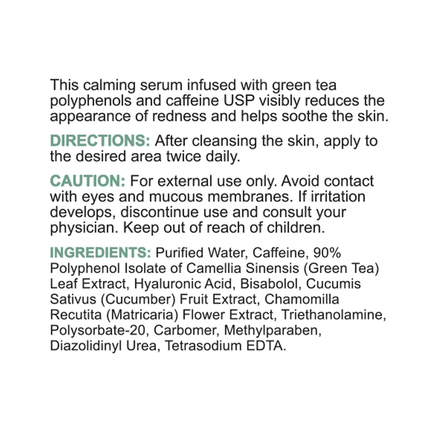 Replenix Medical-Grade Caffeine Fortified Calming Face Serum with Hyaluronic Acid for Sensitive Skin (1 Fl. Oz)