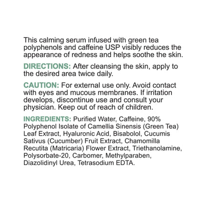 Replenix Medical-Grade Caffeine Fortified Calming Face Serum with Hyaluronic Acid for Sensitive Skin (1 Fl. Oz)