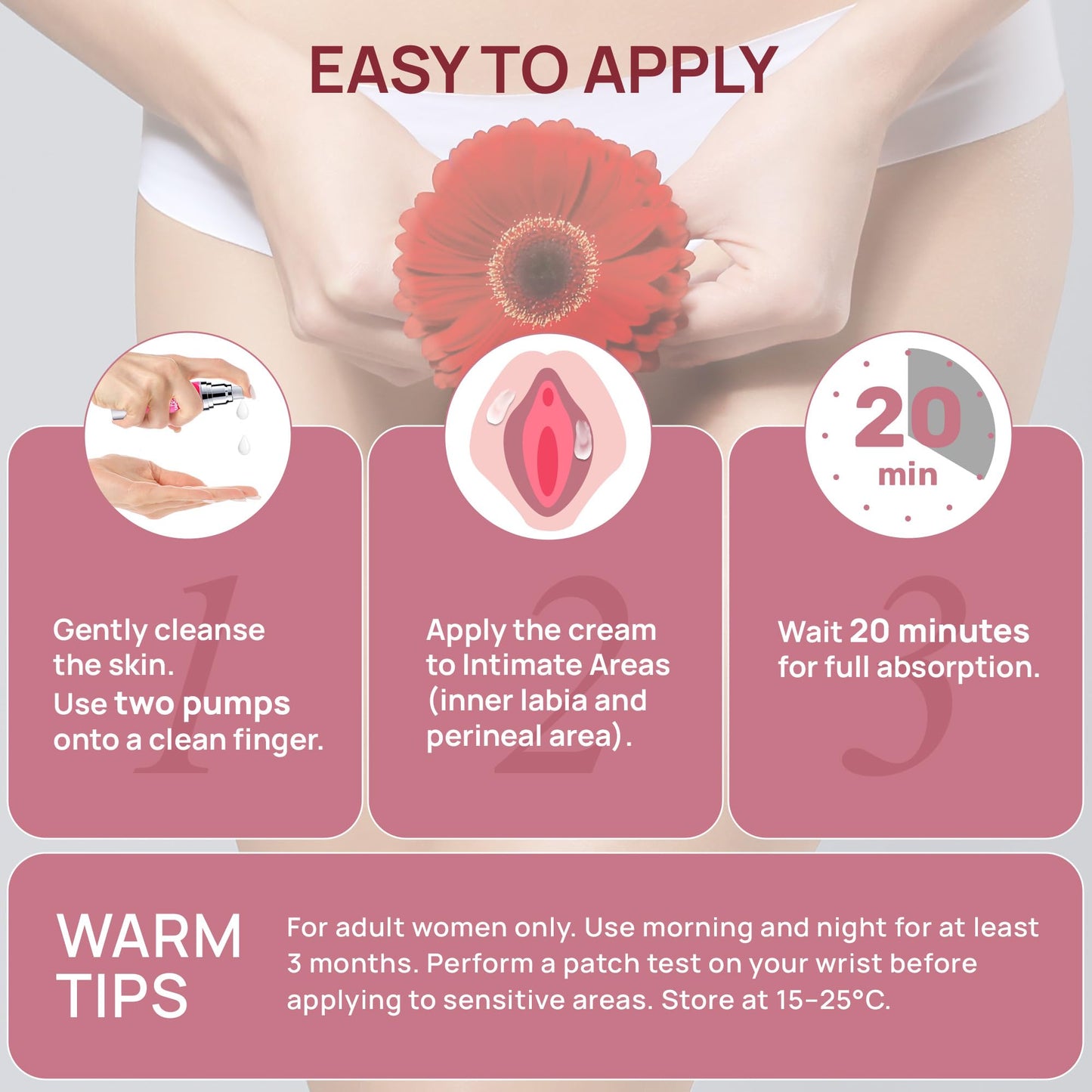 Estriol Cream for Women Menopause Relief: Natural Bioidentical Estrogen Cream, Hormone Balance, Perimenopause Support - Vaginal Health, Vulva Itch, Hot Flashes, Night Sweats, 50ml