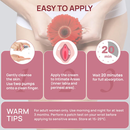 Estriol Cream for Women Menopause Relief: Natural Bioidentical Estrogen Cream, Hormone Balance, Perimenopause Support - Vaginal Health, Vulva Itch, Hot Flashes, Night Sweats, 50ml