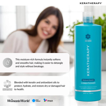 Keratherapy Keratin Infused Moisture Conditioner, 33.8 fl. oz., 1000 ml - Hydrating & Moisturizing Conditioner for Dry Hair with Collagen, Jojoba Oil, & Kerabond Technology