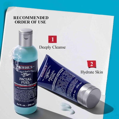 Kiehl's Men's Skincare Routine Gift Set, $80 Value, Includes Facial Fuel Moisturizer and Cleanser, Face Wash to Cleanse, and Cream to Moisturize Skin, With Caffeine and Vitamin C, for All Skin Types