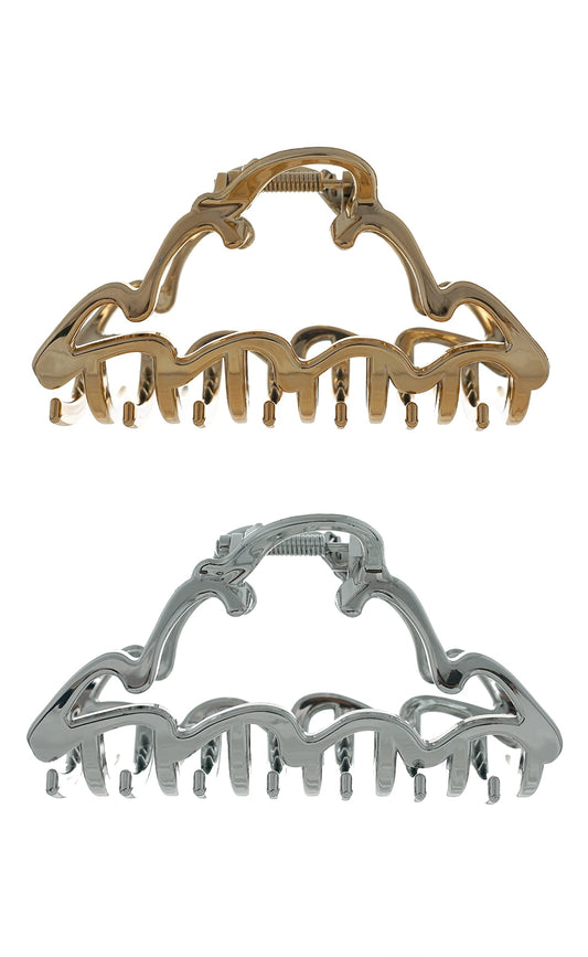 Ouidad Made for Curls XL Claw Clips, Gold and Silver, 2 Count