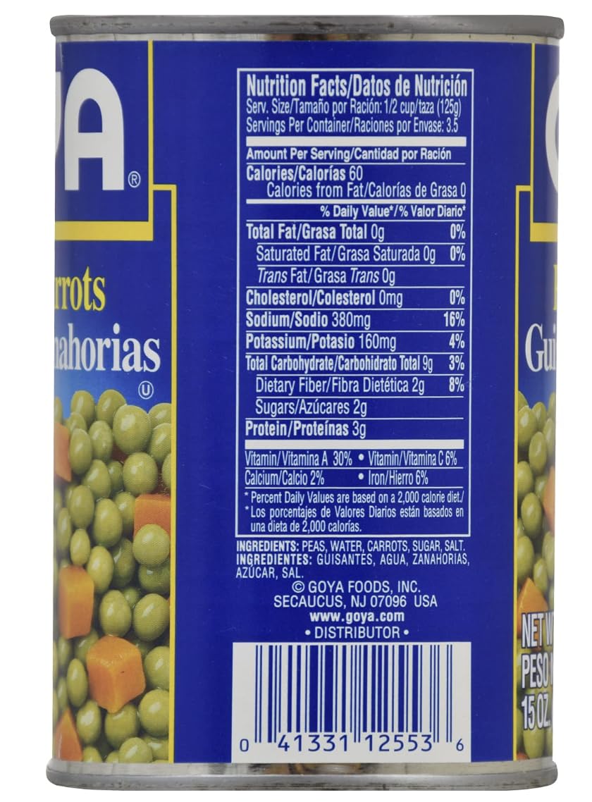 Goya Peas and Carrots, 15 oz, 2-Pack