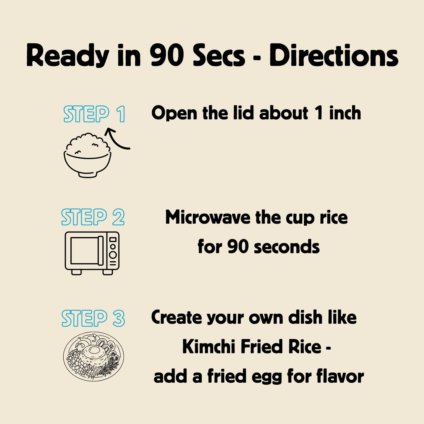 Premium Instant Rice | Sticky Sushi Rice | 0 Trans Fat/ 0 Cholesterol/ 0 Sodium | Ready in 90 Secs | Gluten-Free | Healthy Sticky White Rice Bowls (Bap) – | Long Shelf Life - O'Food