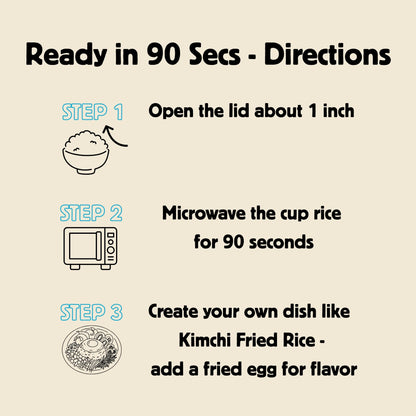 Premium Instant Rice | Sticky Sushi Rice | 0 Trans Fat/ 0 Cholesterol/ 0 Sodium | Ready in 90 Secs | Gluten-Free | Healthy Sticky White Rice Bowls (Bap) – | Long Shelf Life - O'Food