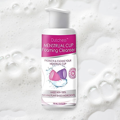 DUTCHESS Foaming Menstrual Cup Cleanser & Feminine Wash (3.4 oz), pH Balanced Plant Based Ingredients, Safe for Silicone Feminine Care Period Cups & Discs