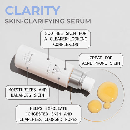 COSMEDIX Clarity Skin-Clarifying Serum - Moisturizing Facial Serum for Smoother, Clearer-Looking Skin & Natural Glow - Moisture-Rich Skin Care for Fine Lines & Uneven Skin Tone