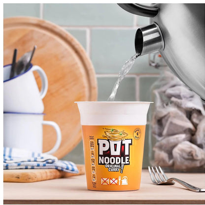 Pot Noodle Original Curry Flavour - 90g - Pack of 4 (90g x 4) by Pot