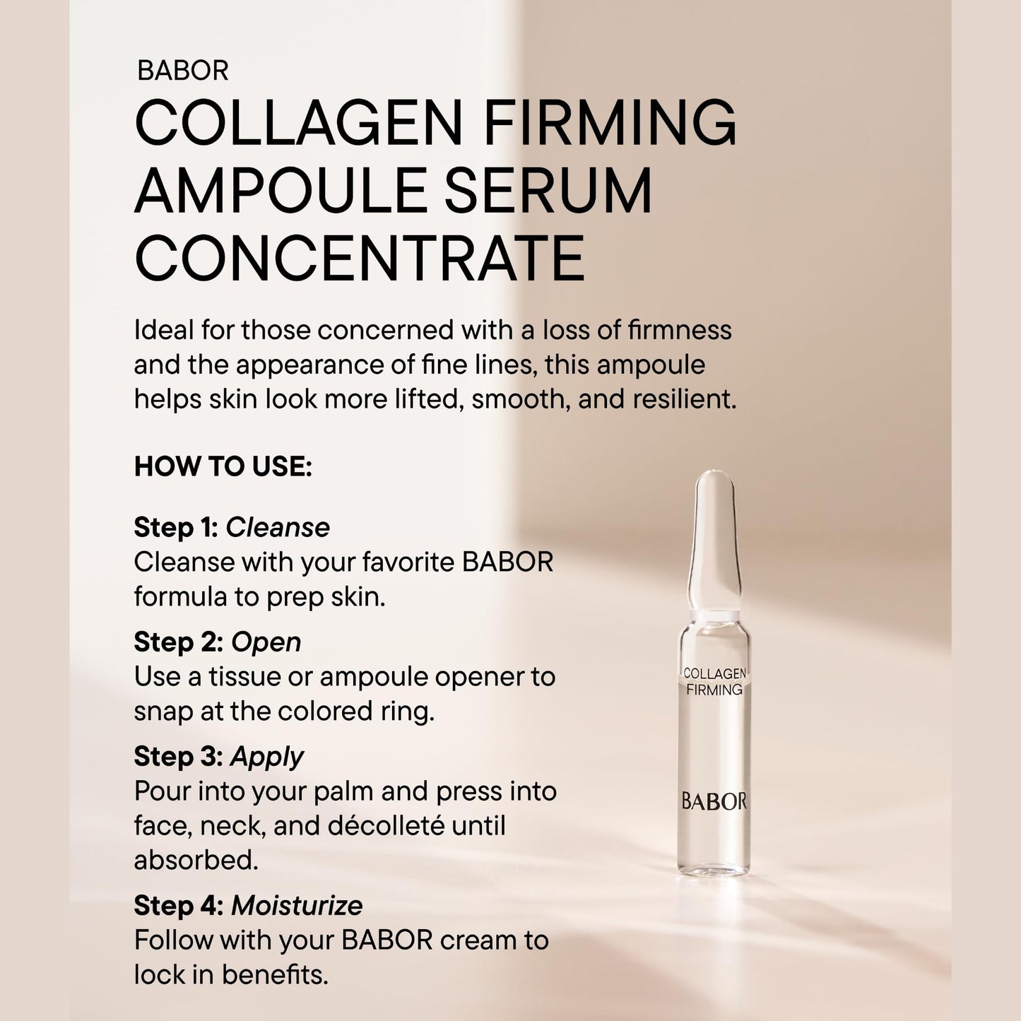 BABOR Collagen Firming Ampoule Concentrate, Collagen Skincare Capsule, Anti Aging Serum, Increase Elasticity, Firming and Lifting 7 Day Treatment